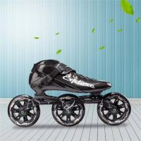3X125mm road speed skating shoes man woman adults marathon speed race skating 3-wheels carbon fibre daily sports roller patines Training Equipment
