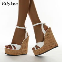 Eilyken 2022 New Summer New White Womens High Heels Sandals Platform Buckle Wedges Front Open Toe Ladies Shoes Size 35-42