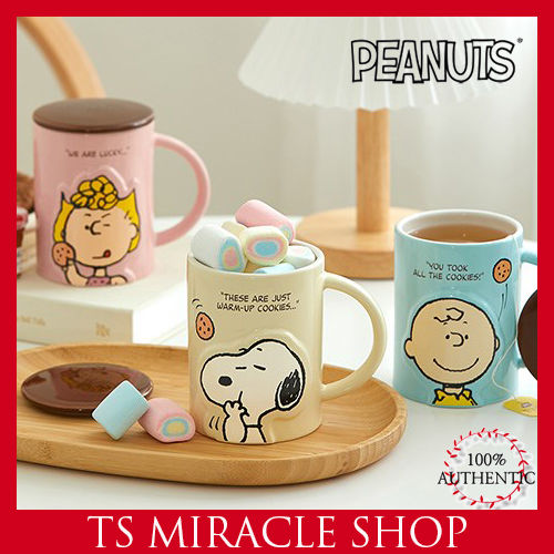 Peanuts Lid Mug 450ml Cookie Story/Snoopy/Charlie Brown/Sally Brown/Snoopy  Kitchen/Character Kitchen/Snoopy Mug/Lid Mug/Charlie Brown Cup/Ceramic Cup/Office  Mug - Now In Seoul