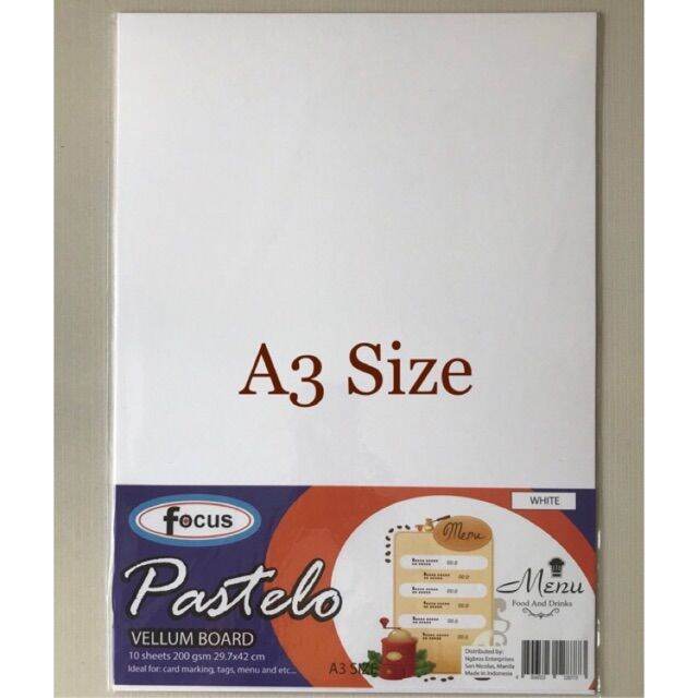 【READY STOCK】 ☚Vellum board A3 size Focus Pastelo (SOLD by 2's