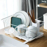 ที่ใส่จานชั้นวางของสำหรับชาม ตะเกียบ และเครื่องใช้บนโต๊ะอาหาร Dish Draining Rack จาน Drainer พรีเมี่ยมสแตนเลสใส่จาน