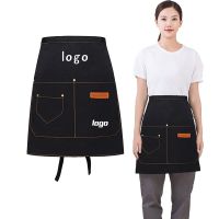 Canvas Short Apron for Women Waiter Seller Small Half Aprons Custom Restaurant Bar Cafe Food Shop Attendant Work Waist Mandiles Aprons