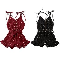 HOT★เด็กชุดเจ้าหญิงสาวฤดูร้อนชุด Halter Top เด็กทารกเด็กผู้หญิง Polka Dot ฤดูร้อน Romper เสื้อผ้าเด็ก1-6ปี