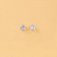 Vintage Cubic Zirconia ต่างหูกลมสำหรับผู้หญิง Silver Color Crystal Rhinestone Heart Earrings Jewelry