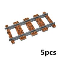 Smooth Bricks 1X1 1X4 Wood Texture Trains Track Rail Decorate Straight Curved With Assembled Rails Building Block Model City Toy