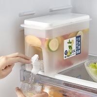 [COD] 3.5L large-capacity refrigerator with faucet cold water jug ​​fruit tea beverage bucket ice cup