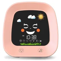 1 Set Alarm Clock Alarm Clock for Kids ChildrenS Sleep Trainer Clock with 4 Color Toddler Night Light, Sleep Sound Machine Pink