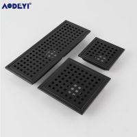 AODEYI Black SUS 304 Stainless Steel Shower Drain Bathroom Floor Drain Tile Insert Square Anti-odor Floor Waste Grates 110-300MM  by Hs2023