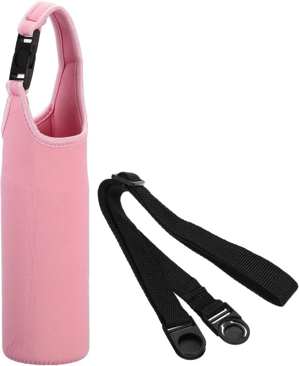 Pink Neoprene Water Bottle Sleeve Sling Case Bag Carrier Holder 32