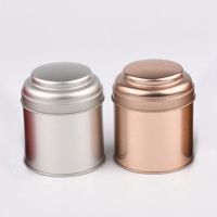 6Pcs Tea Tins Canister with Airtight Double Lids,Mini Tin Can Box and Small Round Kitchen Canisters for Tea