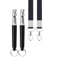 2 Pieces of Dog Whistle Stop Barking with Adjustable Tone Mute Dog Training Whistle with Lanyard