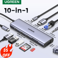 UGREEN USB HUB 4K HDMI Adapter USB C ถึง RJ45 USB 3.0 PD 100W Dock สำหรับ MacBook Pro Air M2 M1 USB-C Type C 3.1 Splitter USB C HUB-wcqre7872