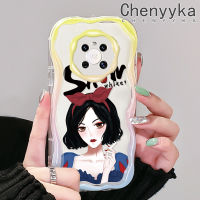 เคส Chenyyka สำหรับ Huawei Mate 30 Pro Mate 40 Pro P40 P30 Pro ลายสโนว์ไวท์สาวสวยขอบเนื้อครีมกันกระแทกแบบใสนิ่มเคสมือถือเคสโปร่งใสลายกล้องถ่ายรูปฝาครอบป้องกันซิลิกาเจลที่สร้างสรรค์