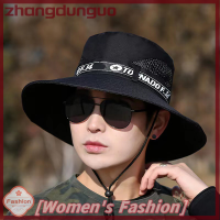 Zhangdunguo ที่คลุมเดินป่ากลางแจ้งคอสำหรับผู้ชายหมวกป้องกัน UV หมวกตกปลาหมวกกันแดดปีกกว้าง