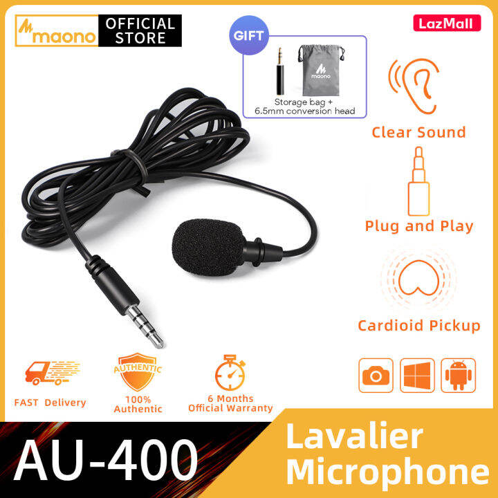 MAONO Lavalier Microphone Handsfree Condenser Microphone Clip On Vocal