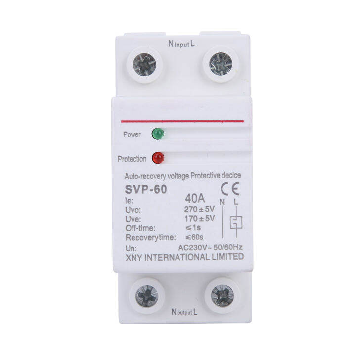 อุปกรณ์ป้องกันแรงดันไฟฟ้า40a-มืออาชีพ230v-เชื่อมต่อใหม่ได้รีเลย์แรงดันไฟฟ้าเกินและแรงดันไฟฟ้าต่ำกว่าเพื่อป้องกันความปลอดภัยของอุปกรณ์ไฟฟ้า