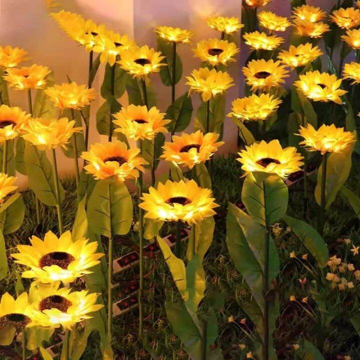 CARTMAX LED Outdoor Solar Flower Artificial flower with lights solar garden flower lights
