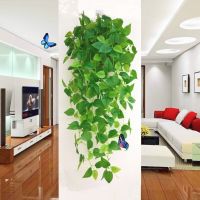 [Featured]Artificial Green Ivy Leaf Vine Garland Plants / Simulation Wall Hanging Fake Flower / Fake Foliage Rattan string / Plastic Creeper Ivy Wreath Hanging / Artificial Plant Wall Decor / diy Hanging Garland Home Decor