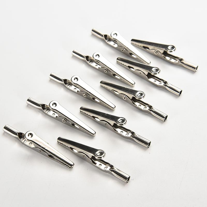 10x Stainless Steel Alligator Crocodile Test Clips 50mm Cable Lead Screw Fixing 