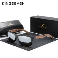 {Paopao glasses}KINGSEVEN 100แว่นตาแฟชั่นไม้แว่นกันแดดกรอบไม้ UV400แนววินเทจป้องกันแสงแดดทรงสี่เหลี่ยมสำหรับผู้หญิง Gafas De Sol