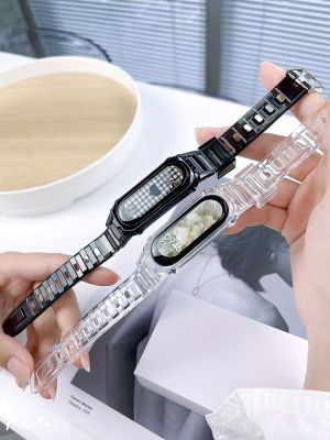 【LZ】 Transparent watchband for Xiaomi Mi Band 7 NFC Air hole miband6 Sport glacier smartwatch wrist correa on mi band 6 5 4 3 8 Strap