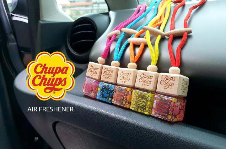 chupa-chups-น้ำหอมปรับอากาศ-แบบแขวน-กลิ่นอโรมา-สตอเบอร์รี่-และวนิลา-เปลี่ยนบรรยากาศในรถและในบ้านคุณ-ให้อบอวนด้วยกลิ่นหอม-ขนาด-5-ml