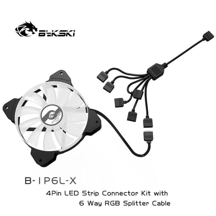 Bykski Rgb 16 Fan Splitter ARgb Cable 5v/12v 1to 6 Hub Expand