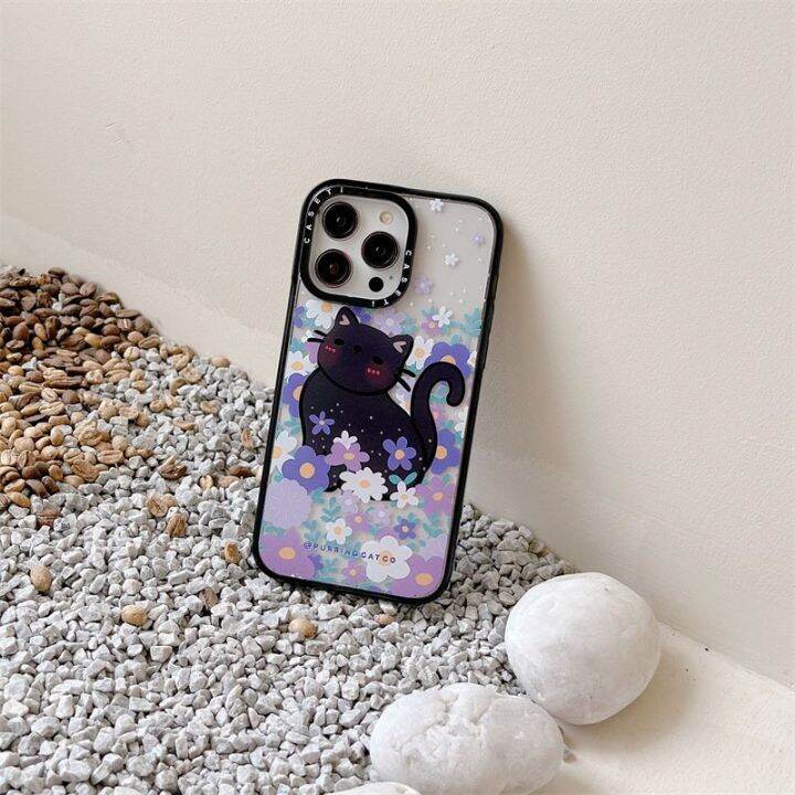 cartoon-cat-flower-acrylic-frame-transparent-phone-case-cover-for-iphone-11-12-13-14-pro-max-case-for-iphone-14-pro-max-phone-cases