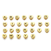 10Pcs 6*3mm Stainless Steel Heart Letter Initials Beads For DIY Making Necklaces Braid Bracelets Womens Mens Fashion Jewelry