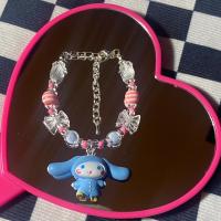 Sanrio Kuromi Hello Kitty Cinnamoroll กำไลมือเดิม Kawaii สร้อยคอลูกปัดเย็นเครื่องประดับที่ละเอียดอ่อน Kado Pacar