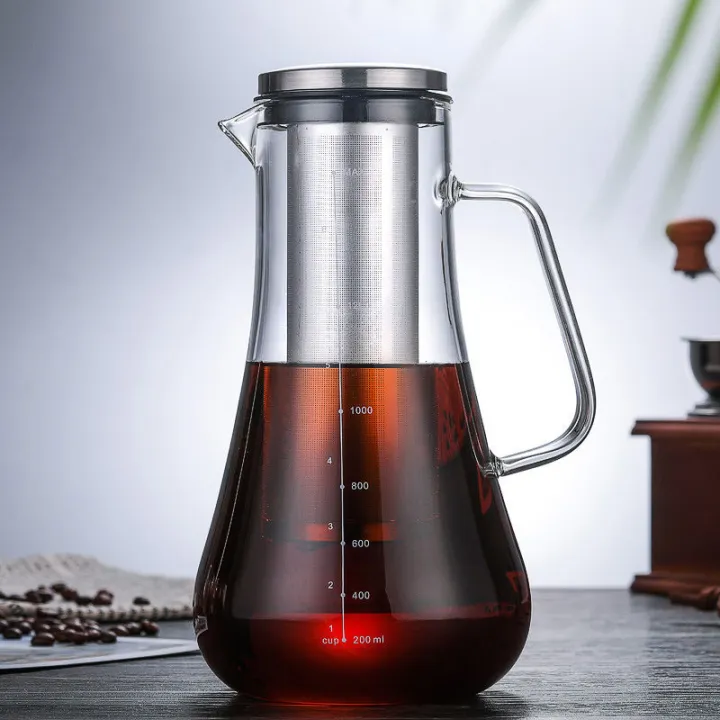 Hario Silicone Lid Tightly Integrated With Coffee Pot, 700ml, Transparent Black