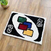 LAKEA Black Reverse Card Doormat Tutfing Rug Anti-slip Floor Decor Thick Bedroom Bedside Rectangular Rug Tufting Fluffy Carpets