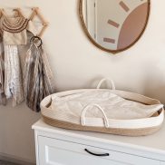 Bé thay đổi Giỏ bông sợi dây thừng với tấm bọt biển & hữu cơ bassinet Bìa