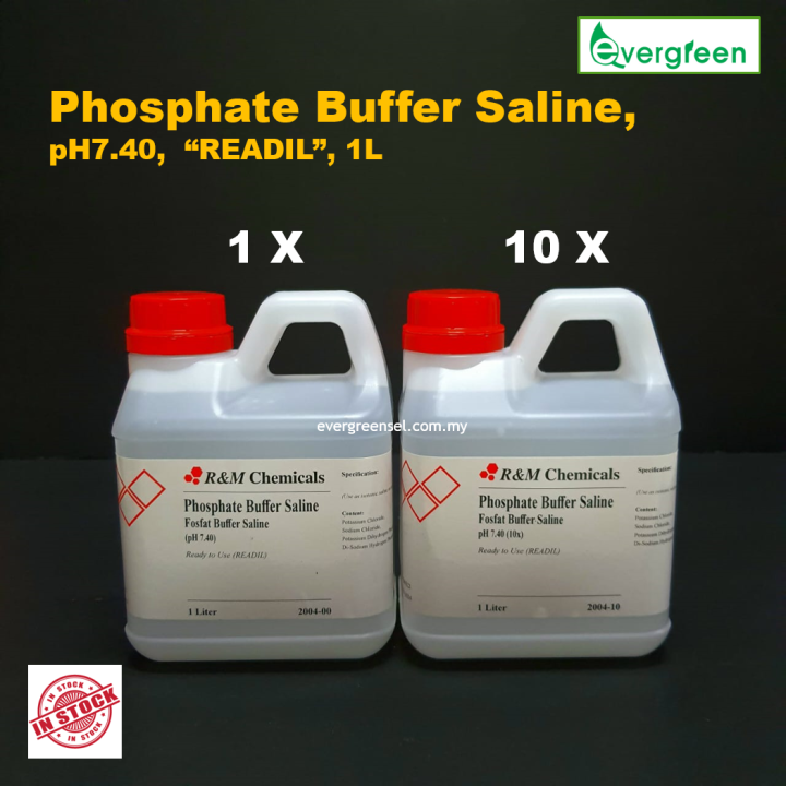 Phosphate Buffer Saline, pH7.40, 1x and 10x, "READIL", 1L for laboratory use ( READY STOCK