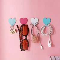 Heart-shaped Cute Hook Storage Holder Self-Adhesive For Bathroom Kitchen Hanger Stick On Wall Hanging Door Clothes Towel Racks