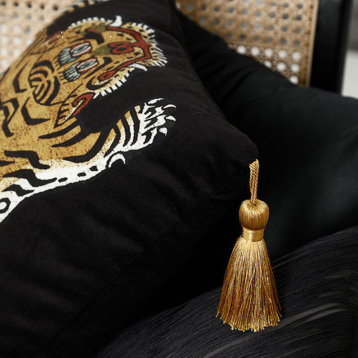 dunxdeco-cushion-cover-decorative-square-pillow-case-vintage-artistic-tiger-print-tassel-soft-velvet-coussin-sofa-chair-bedding