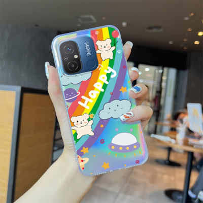 Serpens เคสสำหรับ Xiaomi Redmi 10C 11A 12C 7 8 9T เคส A2 A1รูปการ์ตูนสีสันสดใสสดใสสดใสสดใสสดใสสดใสสดใสมีขอบใสเคสกันกระแทกขอบสีรุ้งปลอกเคสบัตรเลเซอร์ในตัว