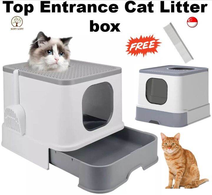 [SG INSTOCK] Large Enclosed Cat Litter Box Extra Large/Cat Full