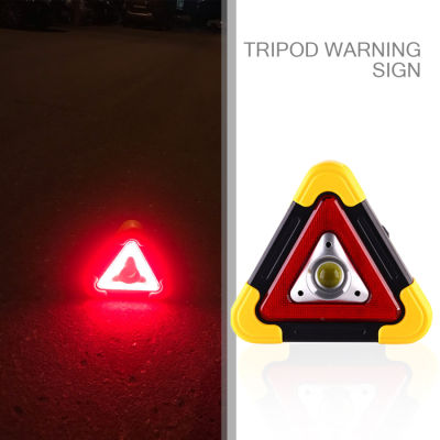 สามเหลี่ยมป้ายเตือนสำหรับรถยนต์,ไฟ LED ทำงานบนถนนเพื่อความปลอดภัยไฟสัญญาณเตือนฉุกเฉินแบบพกพาไฟกระพริบบนมือ