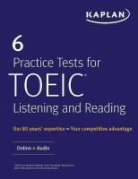 KAPLAN 6 PRACTICE TESTS FOR TOEIC LISTENING AND READING BY DKTODAY