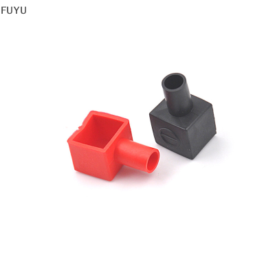 FUYU 2pcs รถจักรยานยนต์ขั้วยางครอบคลุมแบตเตอรี่ฝาครอบฉนวน