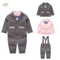 Cute Baby suit สูท ชุดไปงาน เด็กอ่อน เด็กเล็ก เซท 4 ชิ้น บอดี้สูทหรือเชิ้ต+เสื้อคลุม+หูกระต่าย+กางเกง สวมใส่ง่าย ขนาด 70, 80, 90, 100 (1เดือน-2ปี)