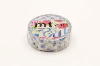 mt masking tape flower dark blue R (MTEX1P55) / เทปตกแต่งวาชิ ลาย flower dark blue R แบรนด์ mt masking tape จากประเทศญี่ปุ่น