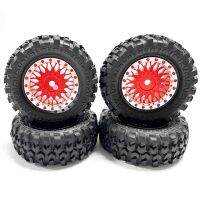 4PCS 1.0ยางและโลหะ Beadlock ล้อ Rims สำหรับ124 RC Crawler รถ Axial SCX24 FMS FCX24 Enduro24อะไหล่