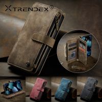 ♕✱ Genuine TRENDEX Leather Case For iPhone 14 13 12 11 Pro Xs Max XR SE 2022 Luxury Vintage Leather Wallet Flip Card Holder Cover