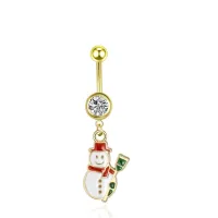 snowman belly button ring