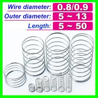 ▽ 10Pcs Wire Diameter 0.8mm 0.9mm Compression Spring Buffer Return Short Small Spring Release Pressure Y-type 304 Stainless Steel