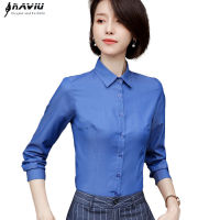 Fashion Twill Long Sleeve Shirt Women New Temperament Formal Cotton Slim Blouses Office Lady Business Interview Tops