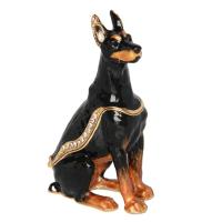 【In-demand】 DVX Divisoria Extension mall Sergeant Doberman Dog Bejeweled Hinged Trinket Box Dog Lover Collection Gift Dog Miniature Sculpture Birthday Gift