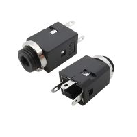 PJ-341 3.5mm 3 Pin Audio Headphone Jack Female Vertical Socket Thread Connector With Nut PJ341-3P